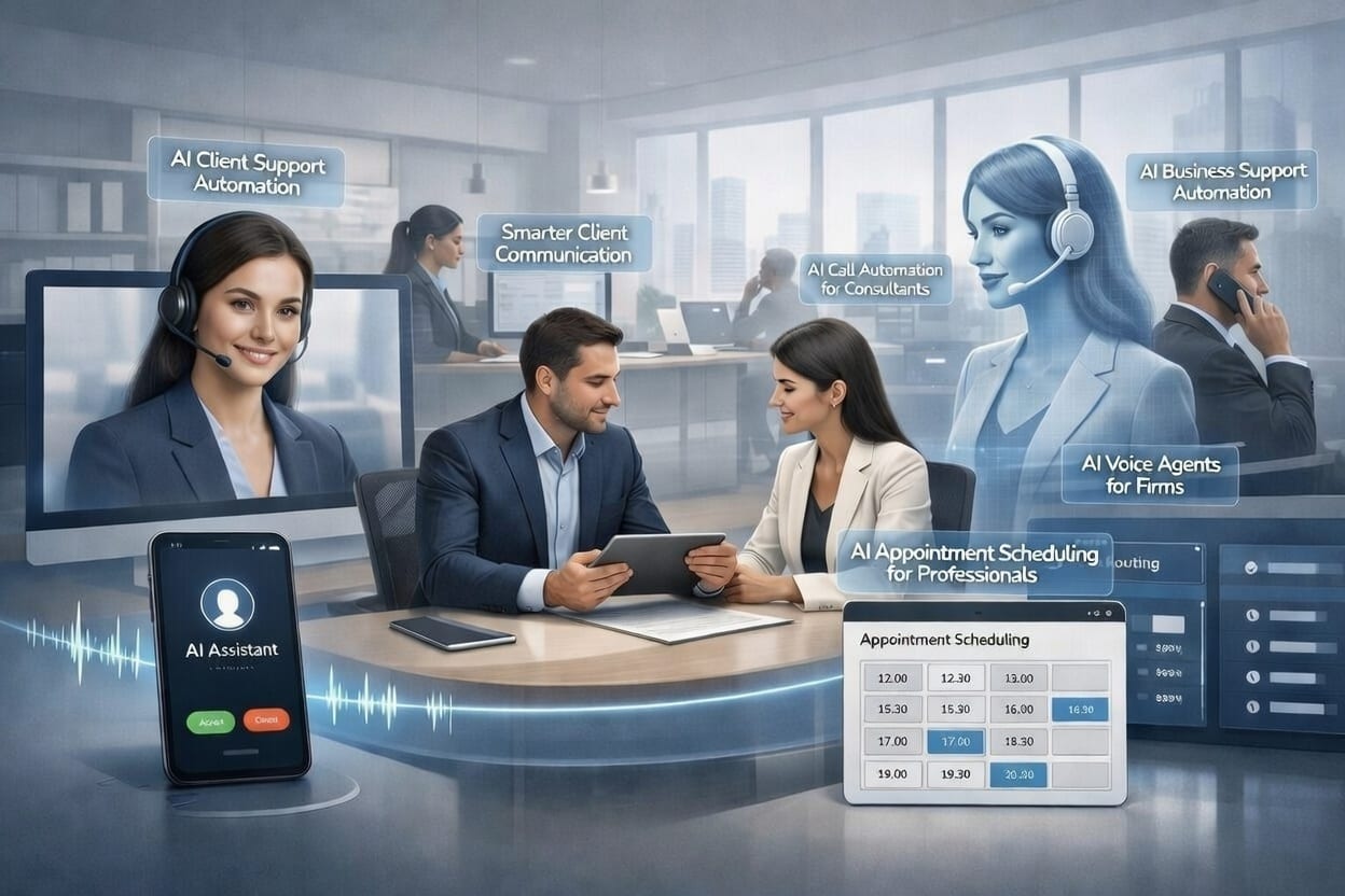 Professional services team supported by AI communication tools